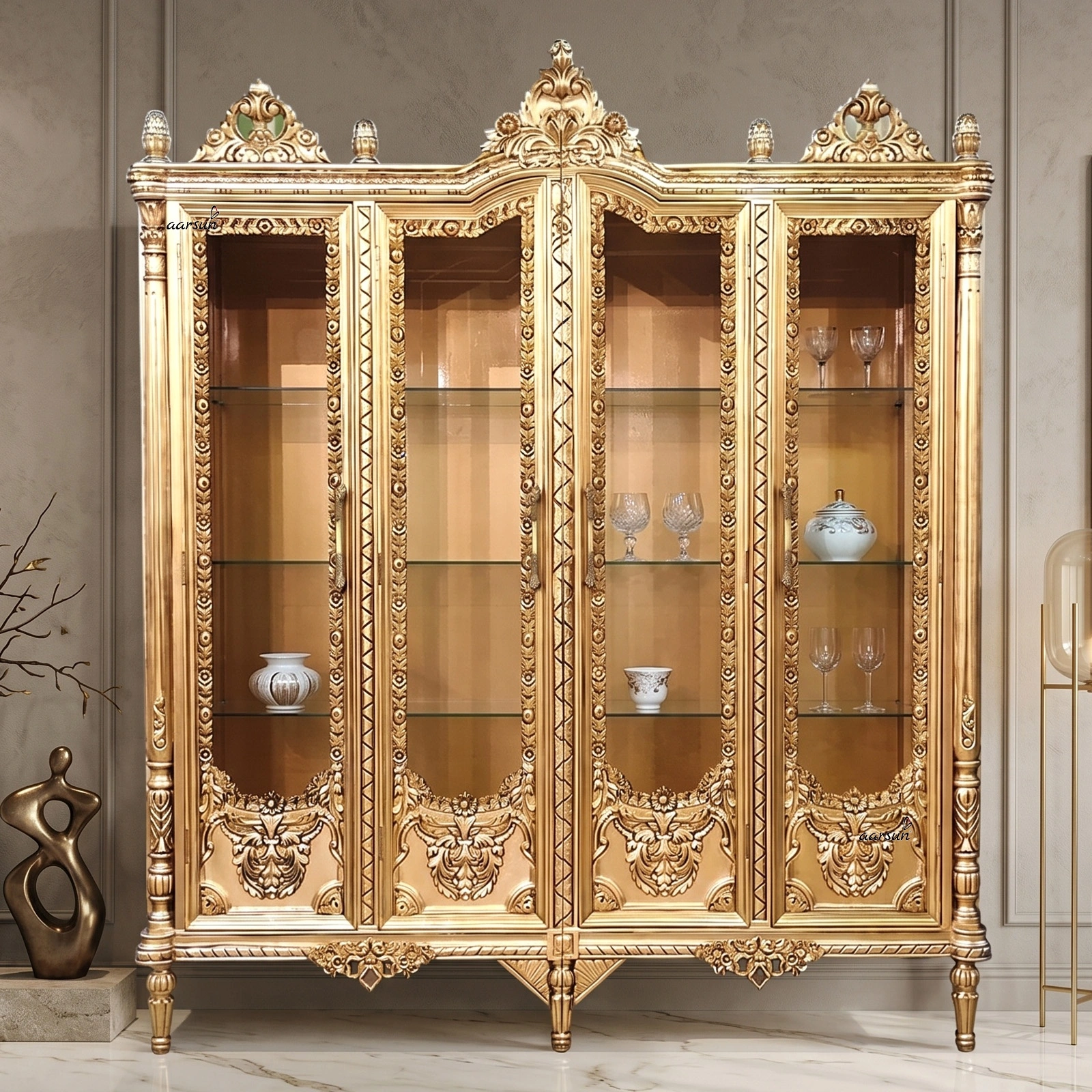 Royal Gold Crockery Cabinet China Cabinet YT-561