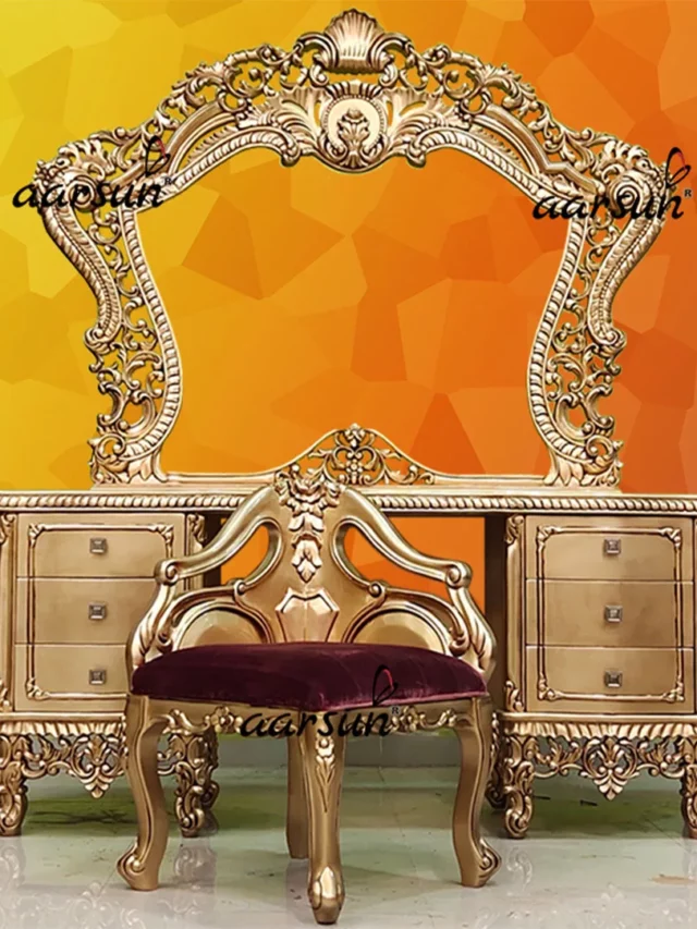 10 Latest Trending Dressing Table Designs in Gold - Aarsun