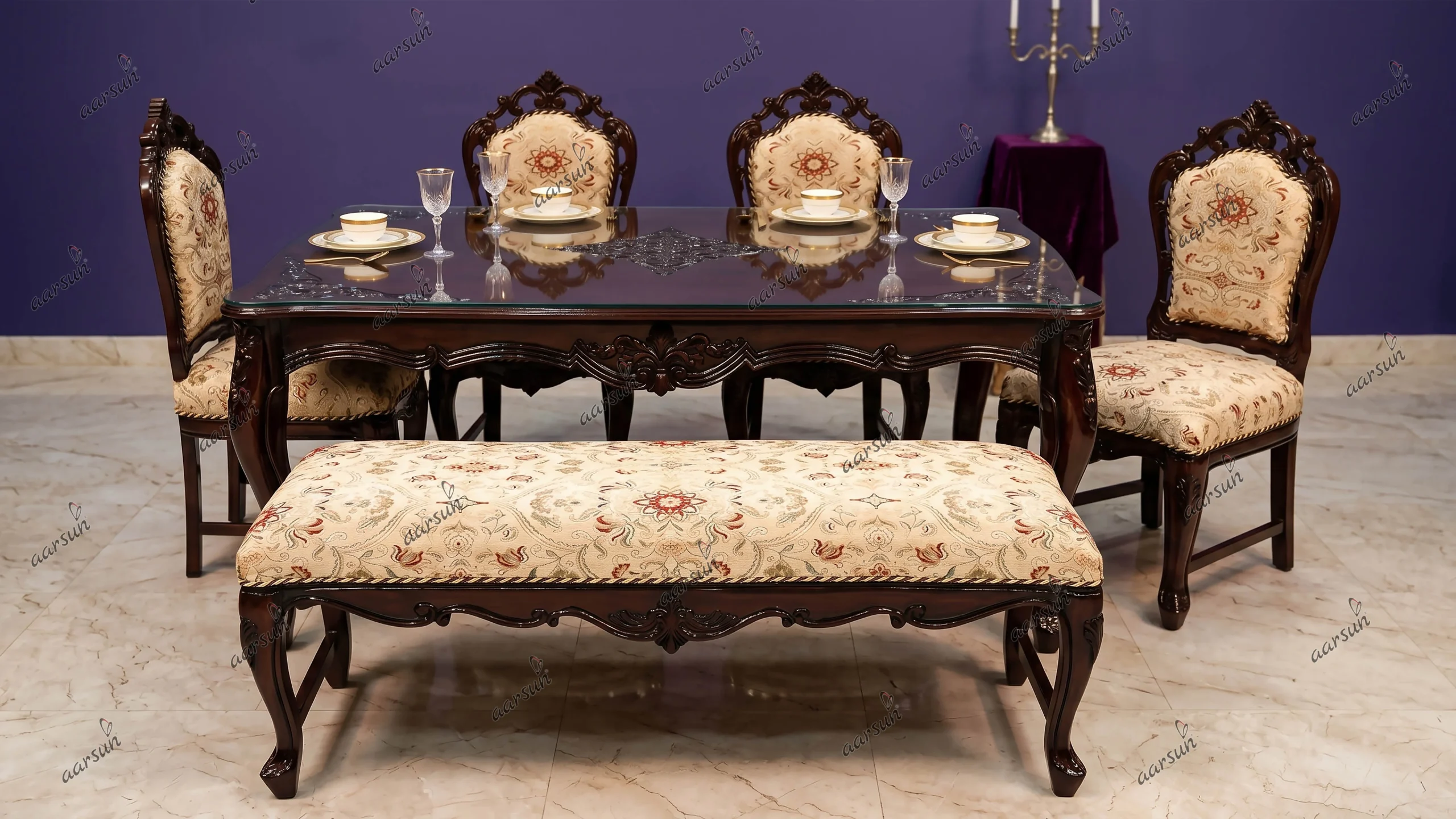 modern design dining table with bench latest model