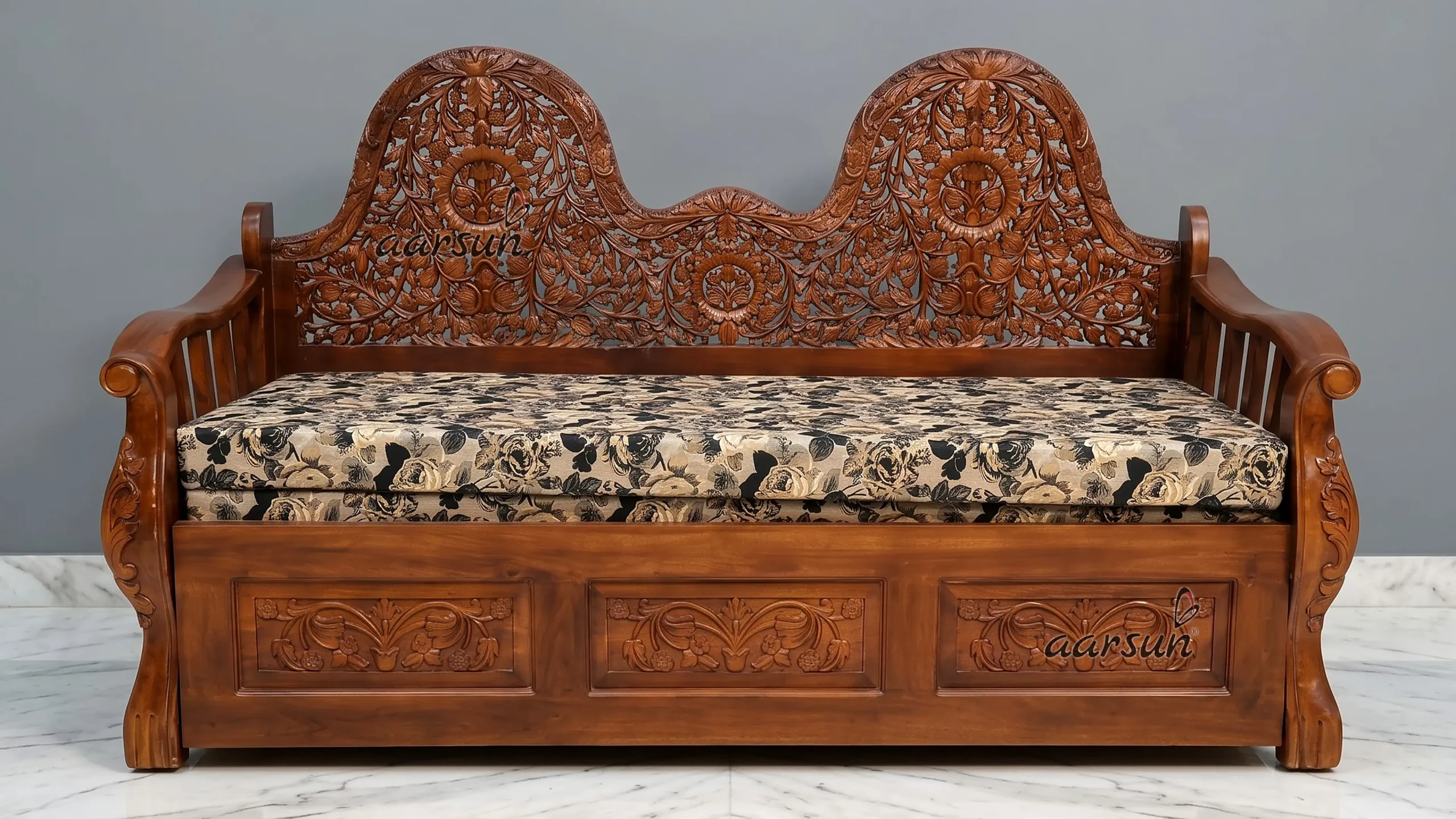 Royal Sofa Cum Bed in Teak Wood