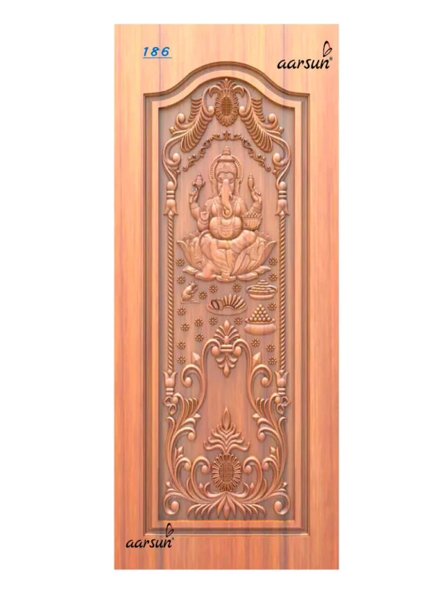 Lord Ganesh Carved Door-186