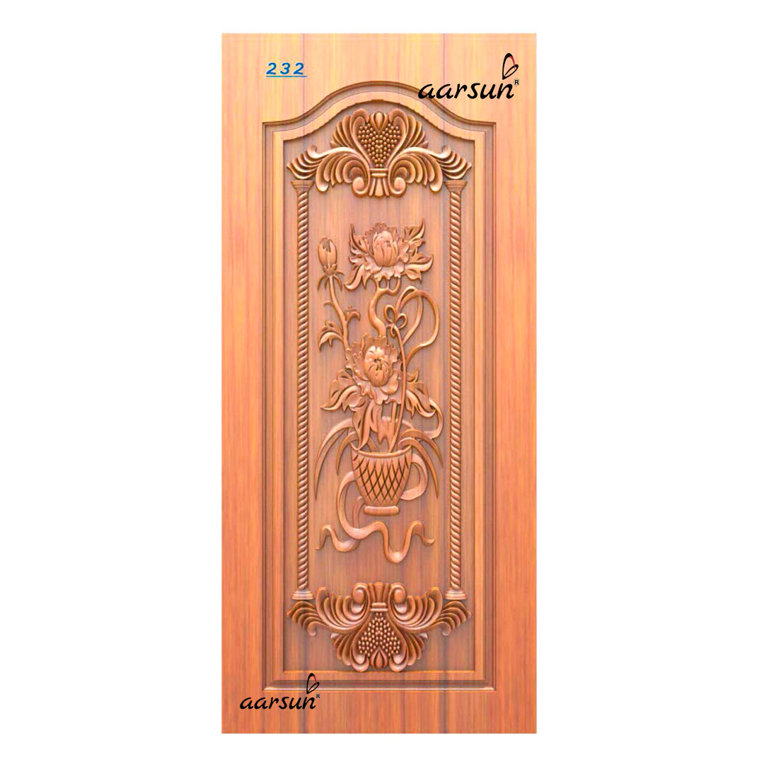 Door Design with Flower Vase-232