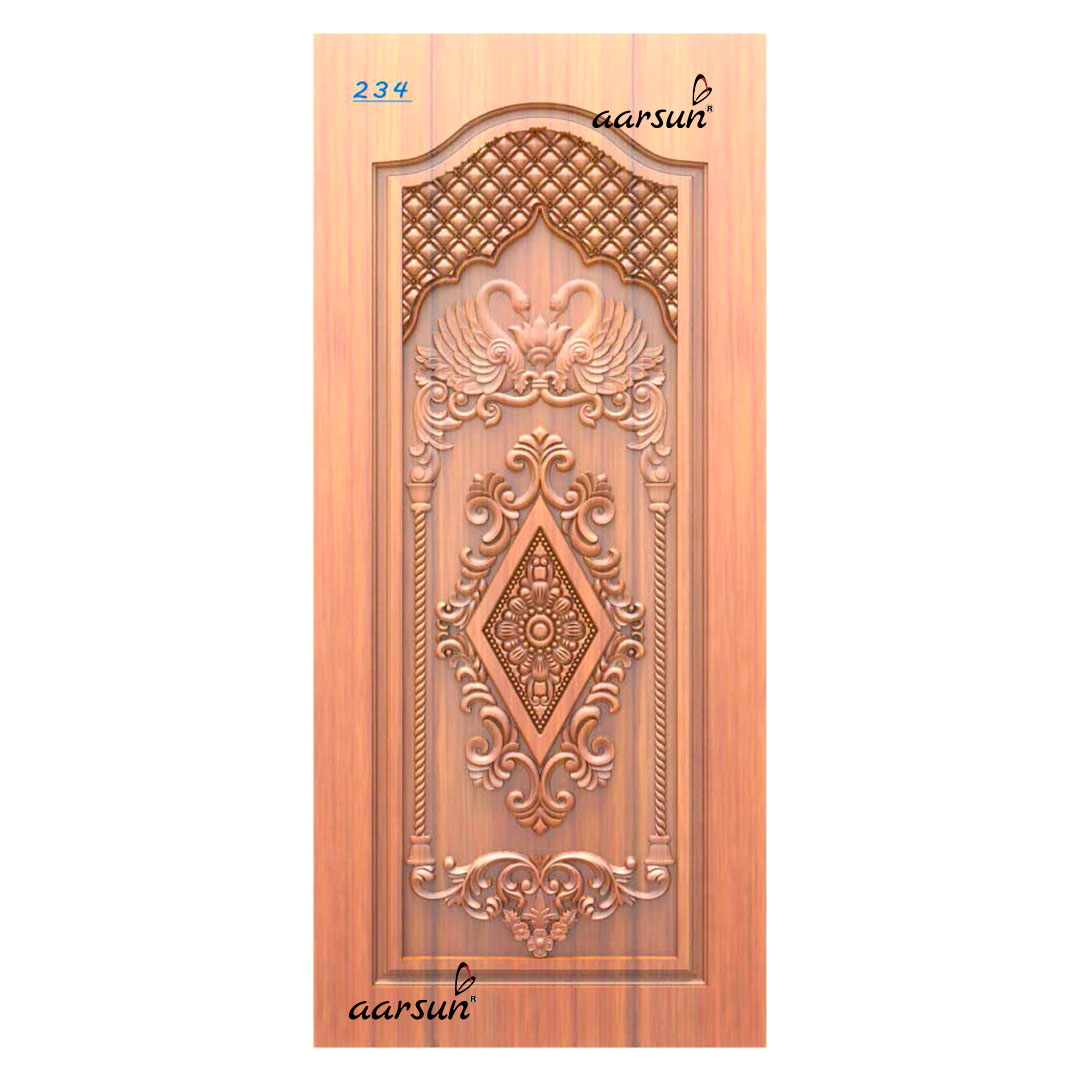 Wooden Swan Door Design-234