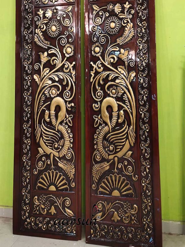 Designer Door Peacock Design in Gold
