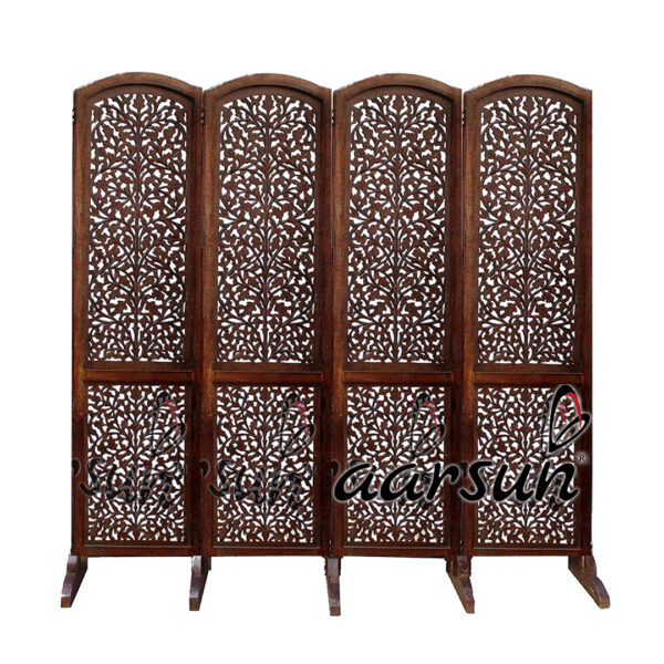 4 Panel Room Divider with Stands Floral Pattern RD501ST