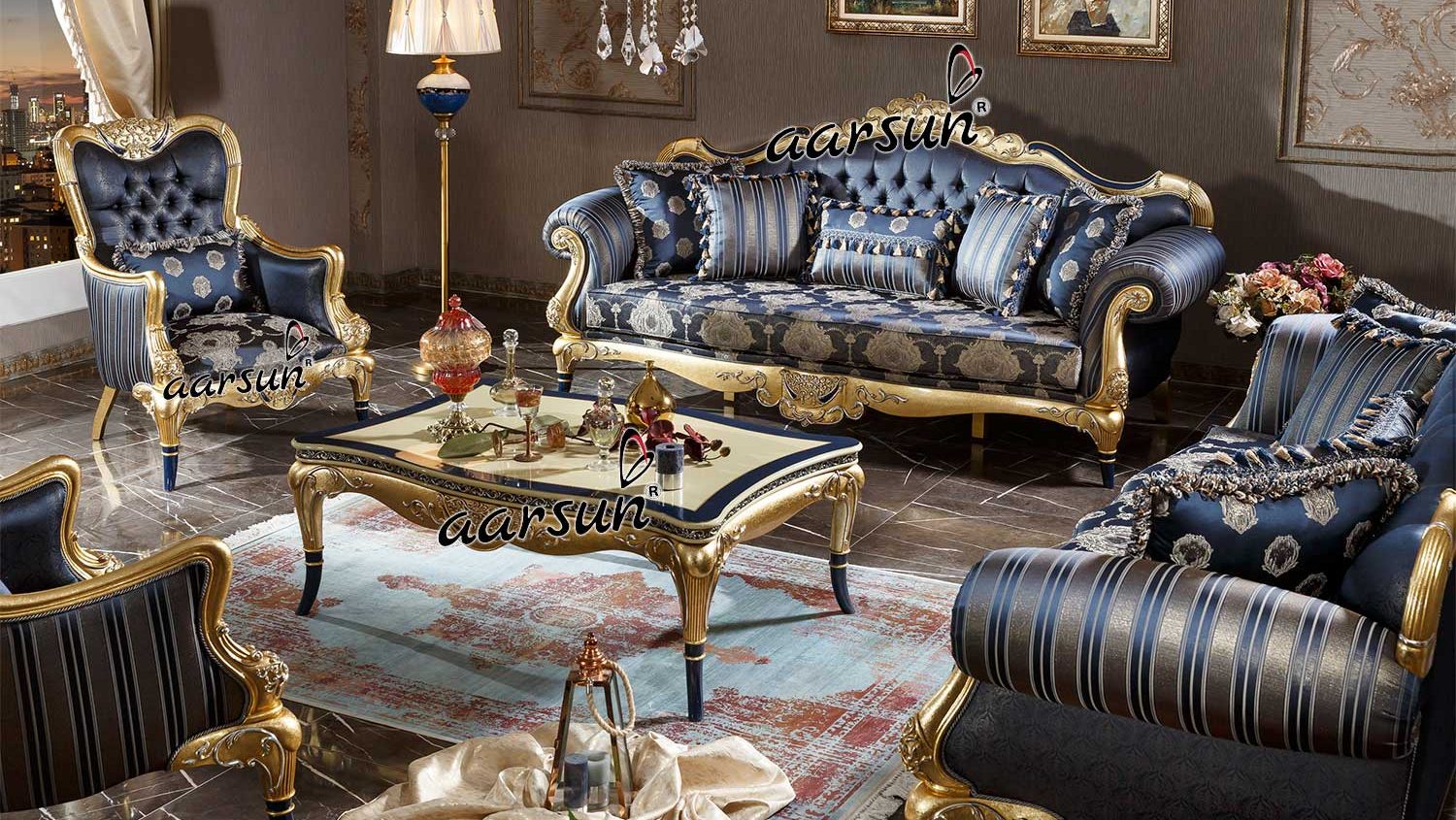 Royal Sofa Set Wood Design SF-0031C-A