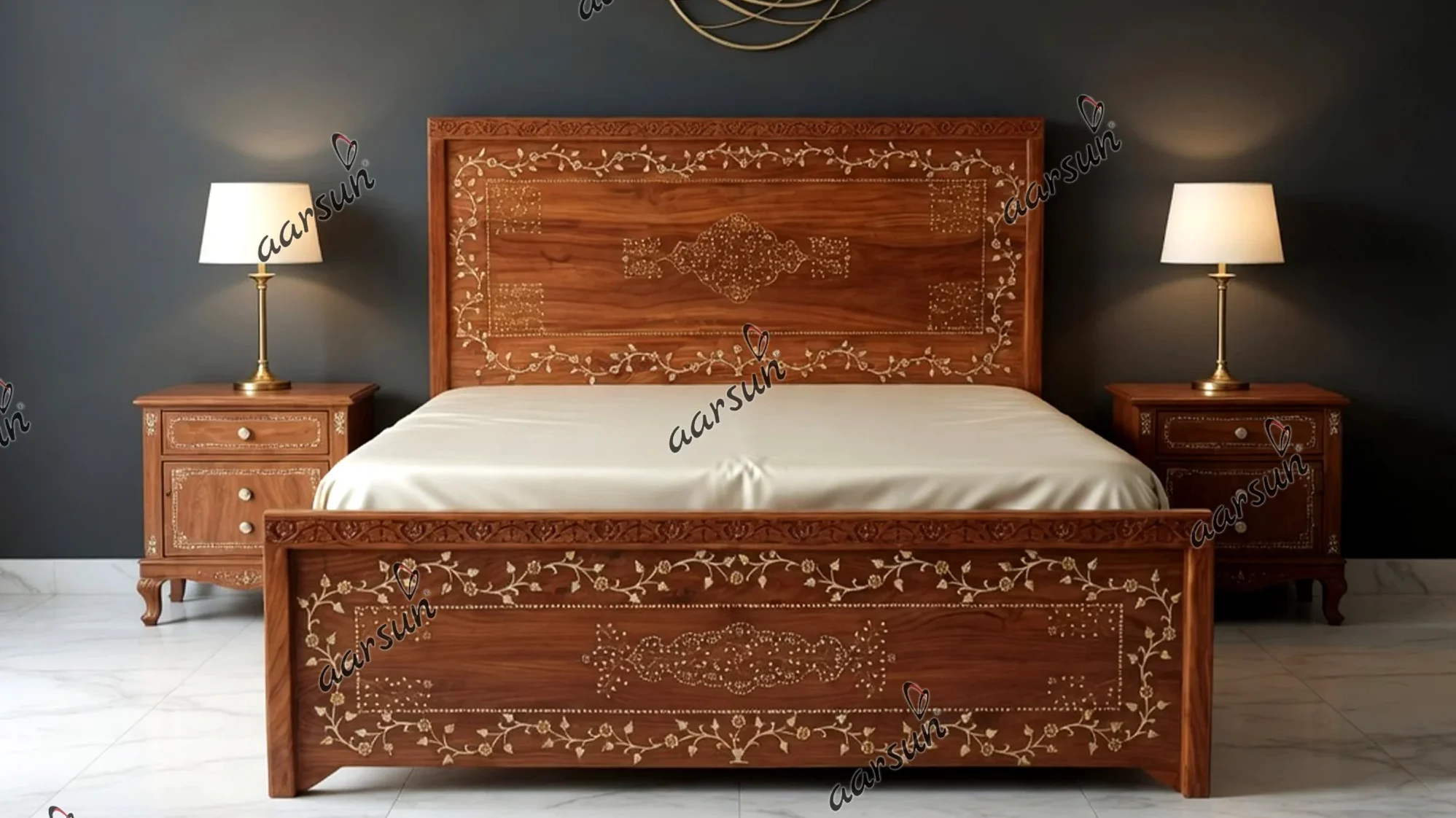 King Size Sheesham Wood Bed