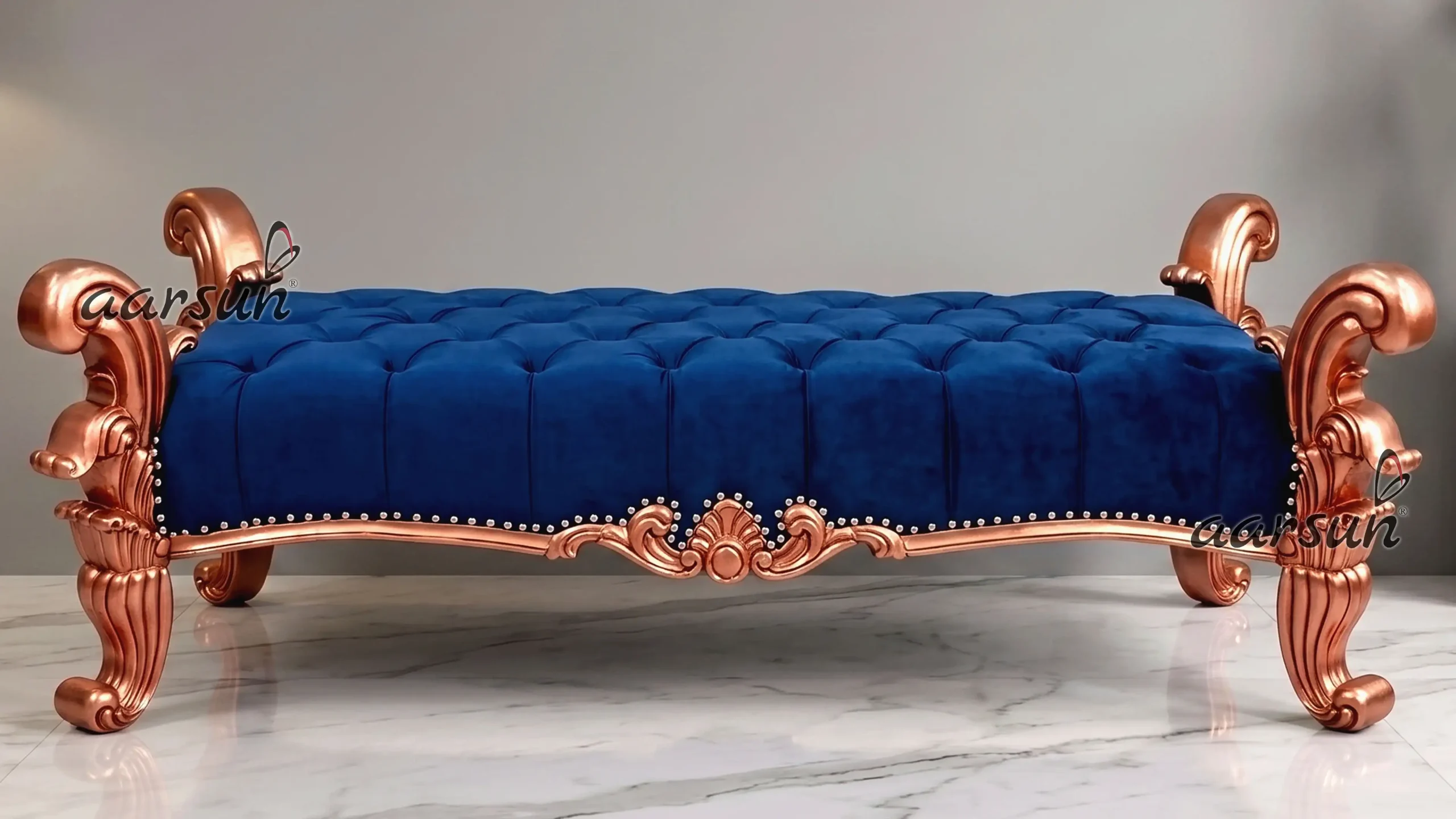 Designer Settee in Rose Gold Finish
