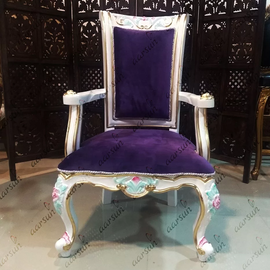 Royal Bedroom Chairs in Solid Teak wood by Aarsun artisans