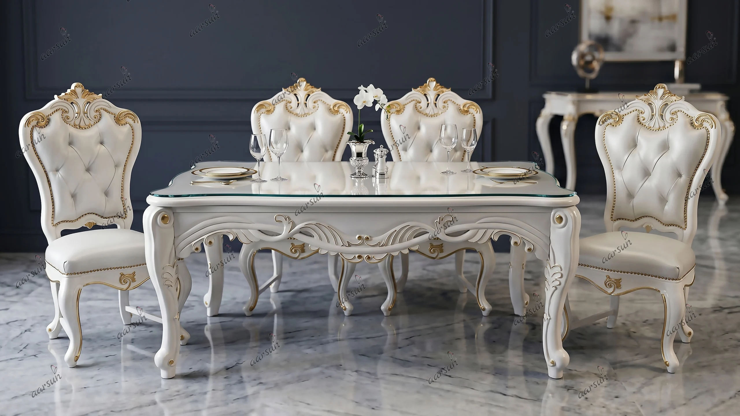 Classic Dining Set in White