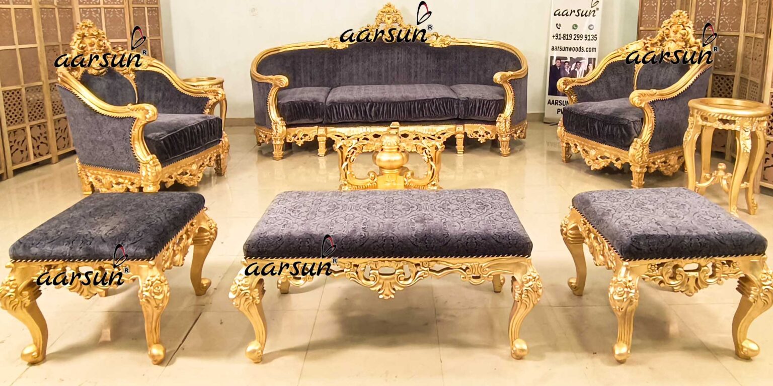 Italian Sofa Set with Gold Leafing YT682