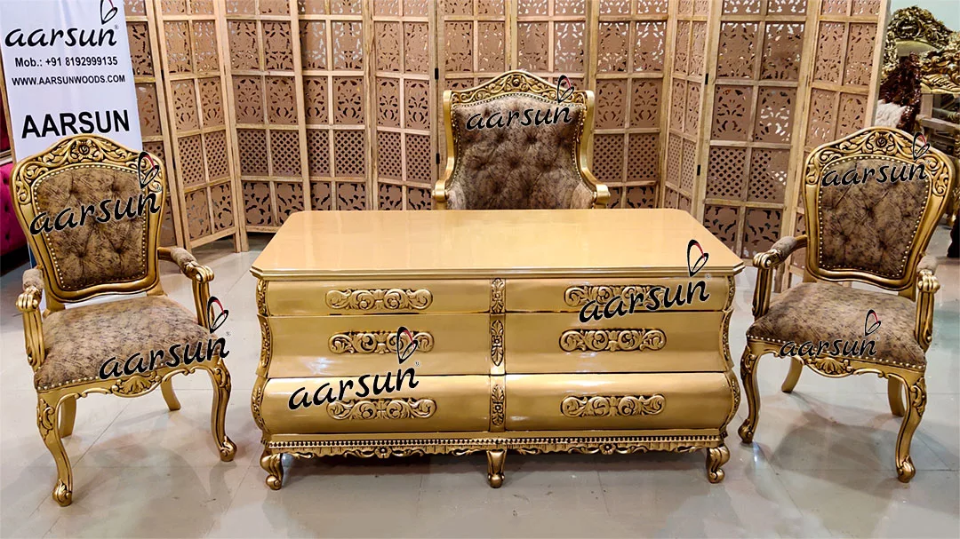 Office-Furniture-Teak-Wood-Antique-Gold-Paint-UH-YT-460-jpg