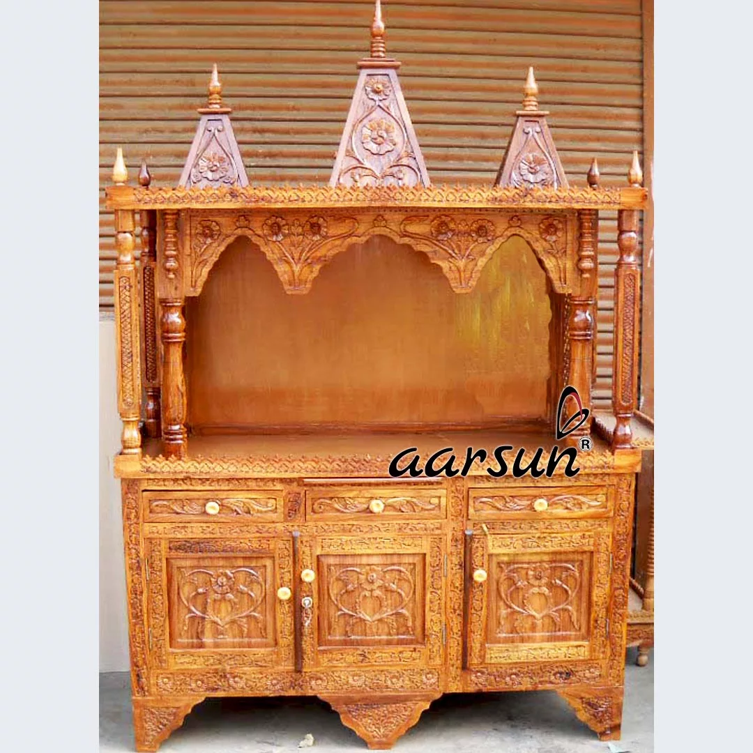Wooden Pooja Mandir Temple Mandir 0036 design