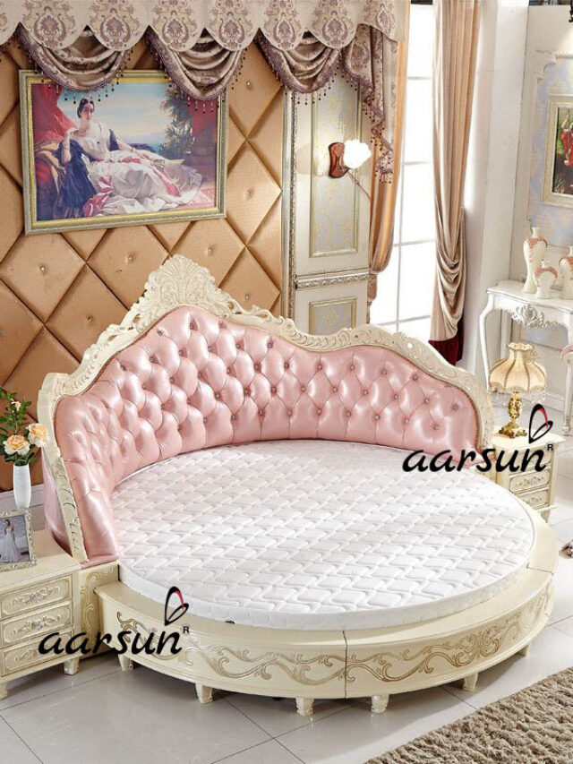 Aarsun-Round-Bed-with-pink-color-upholstery (1)