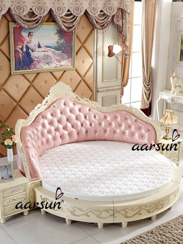 Aarsun-Round-Bed-with-pink-color-upholstery (1)