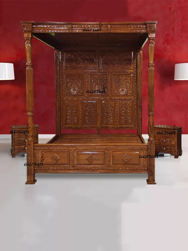 Classic-Indian-Poster-Bed-Canopy-Bed-UH-YT-539-jpg (2)
