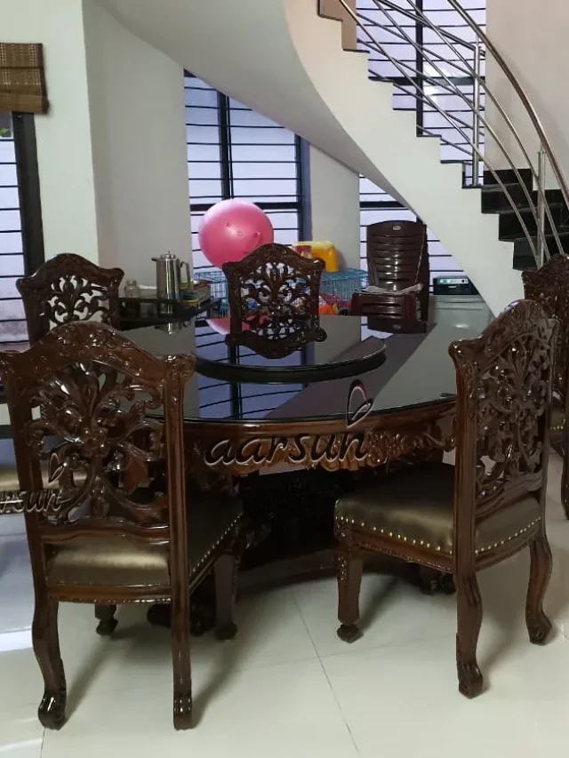 Leather-Wooden-Dining-Set-–-Dark-Finish-UH-YT-139-jpg