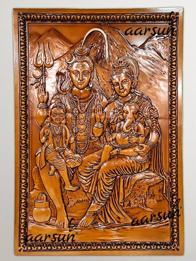 Mesmerizing-3D-Wooden-Shivji-Parivar-Wall-Art-UH-YT-541-jpg