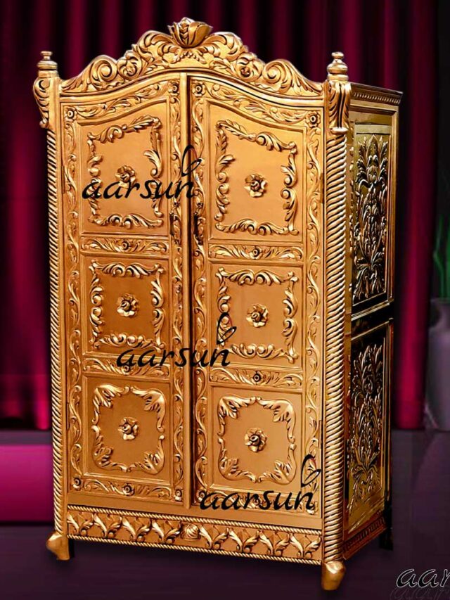 Royal-Wardrobes-in-Antique-Gold-Paint-Fully-Carved-in-Teak-YT-428 (1)