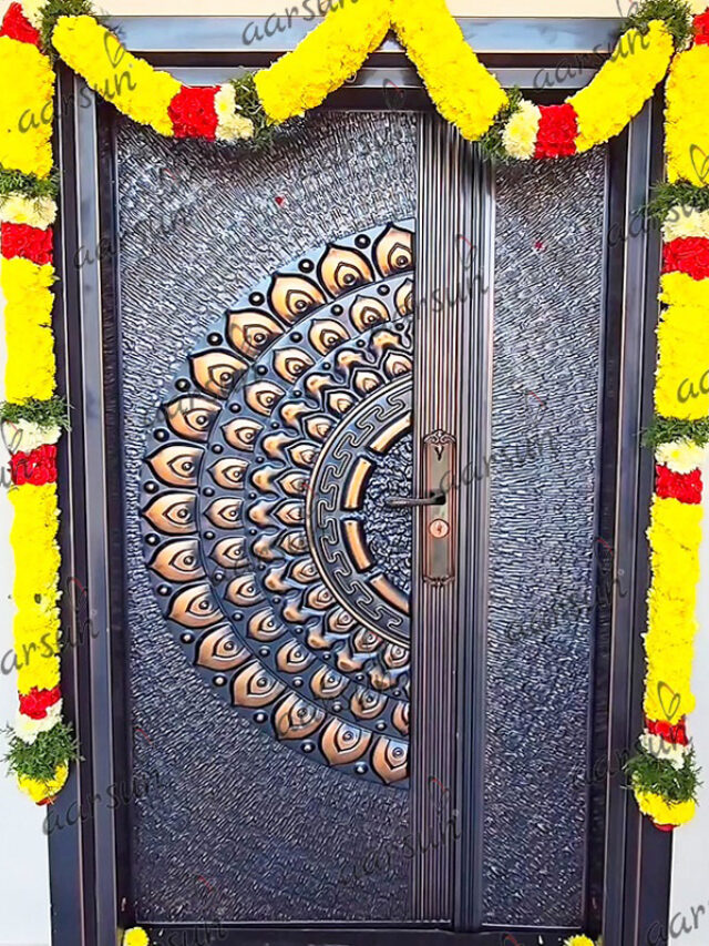 Wooden-Peacock-Feather-Door