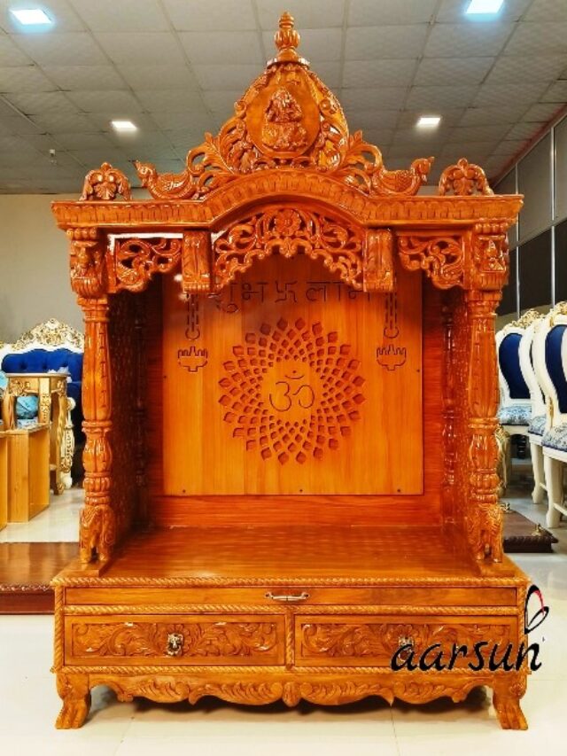 Cropped Wooden Pooja Mandir Best Design 2 design