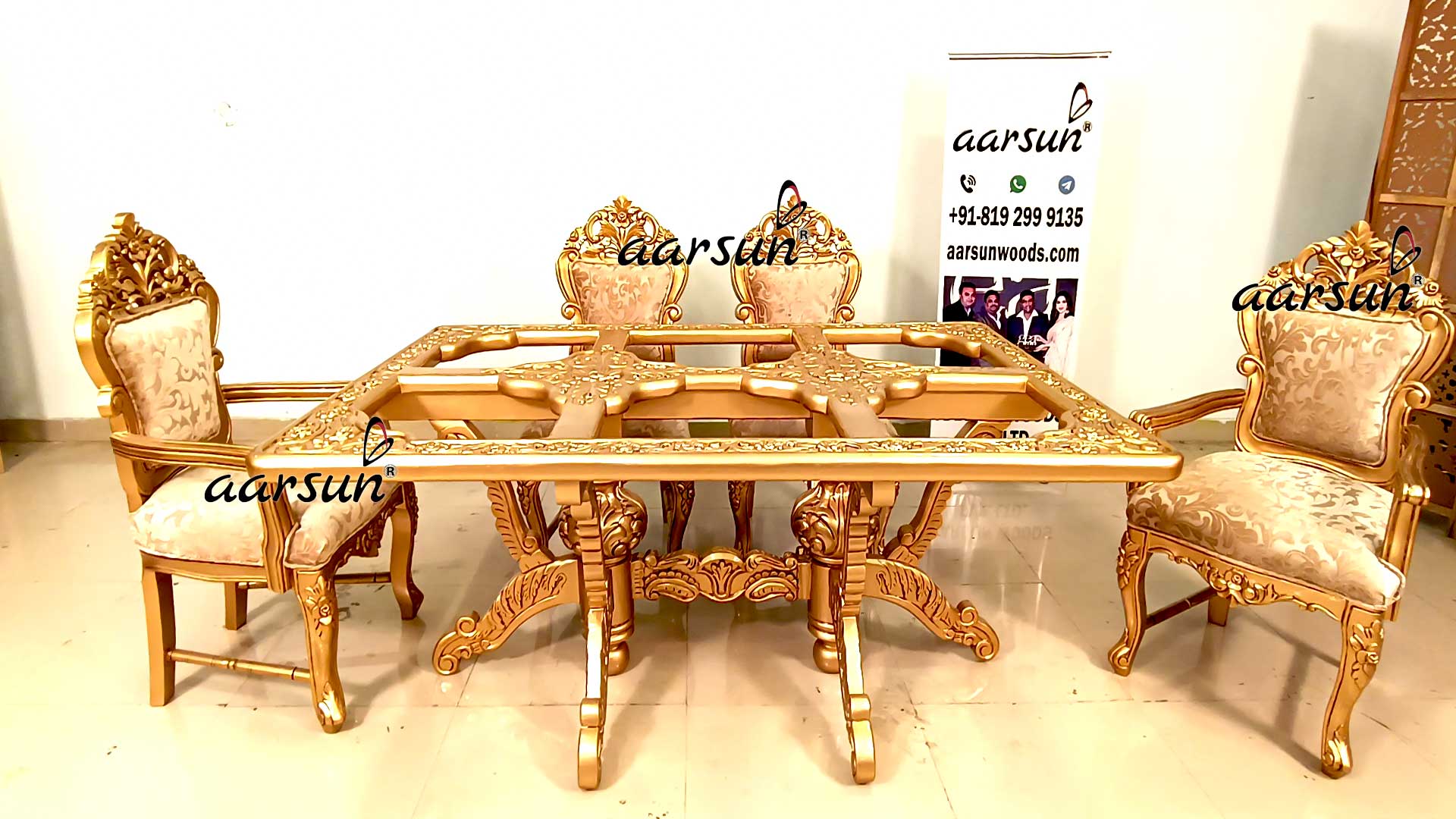 Dining Set in Gold-B
