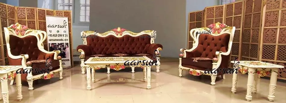 Ultra Luxury Sofa Set with Gold Leafing YT-684