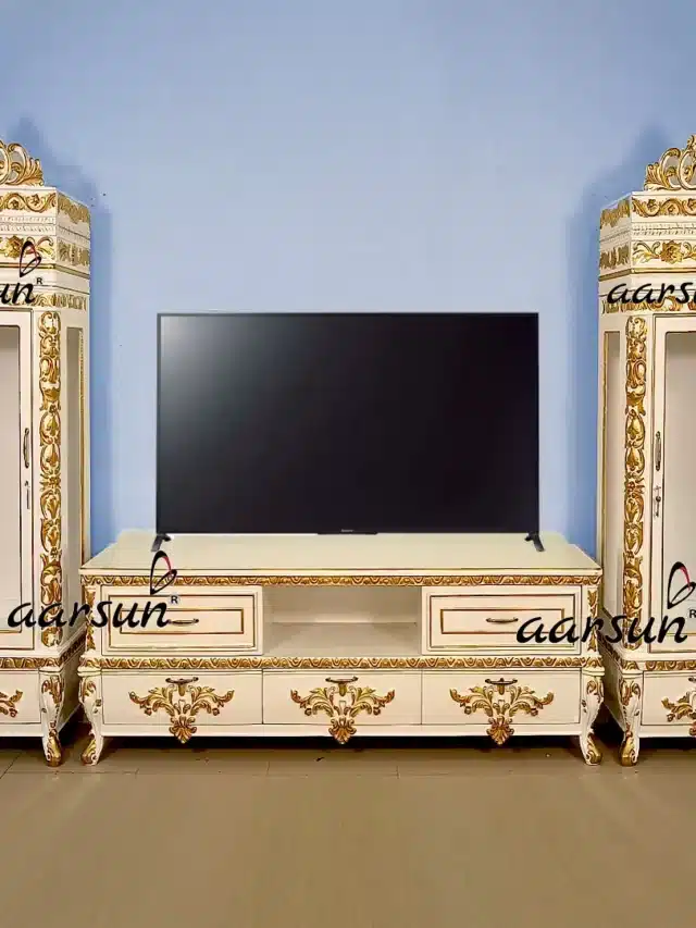 modern design Wood Tv Unit with Showcase