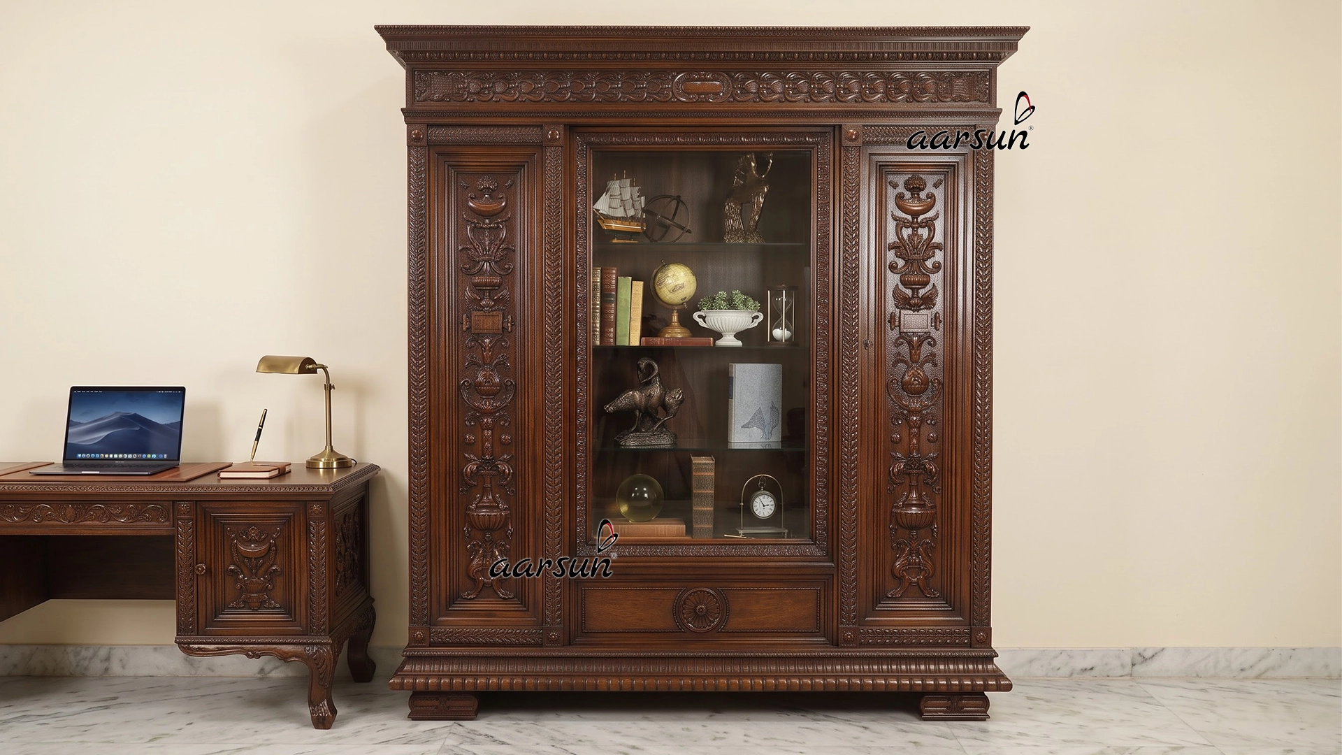 Antique Office Display Cabinet top design