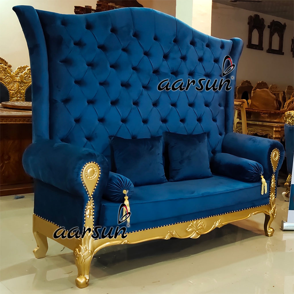 Golden High Back Sofa Chair in Teak Wood UH-YT-339-A