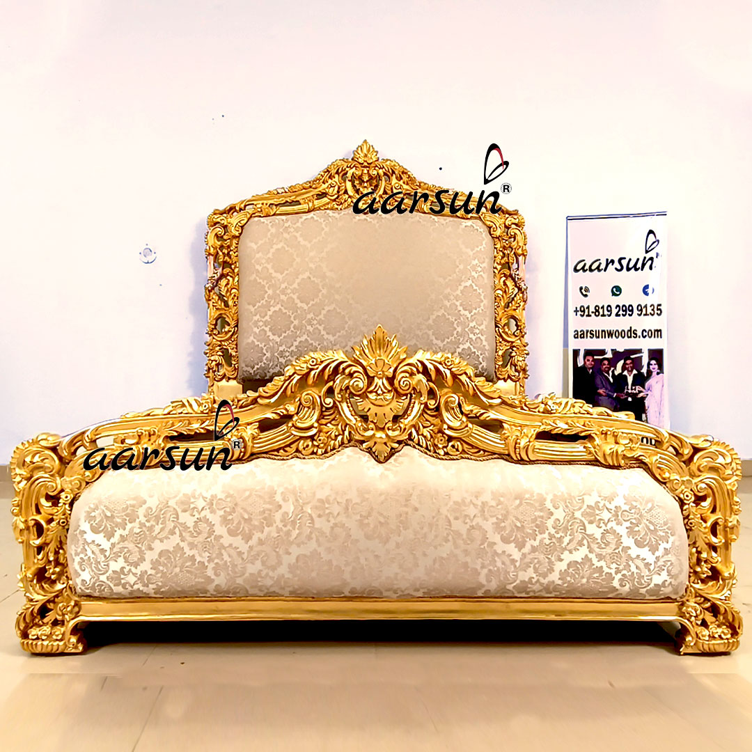 Premium King Size Bed with Gold Leafing