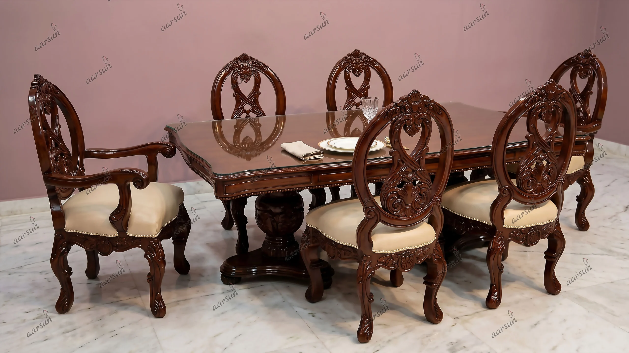 wooden dining table 6 chairs