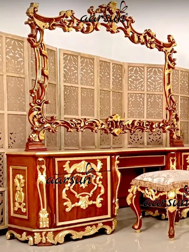 Royal Ambience | Wooden Dressing table — Marigold