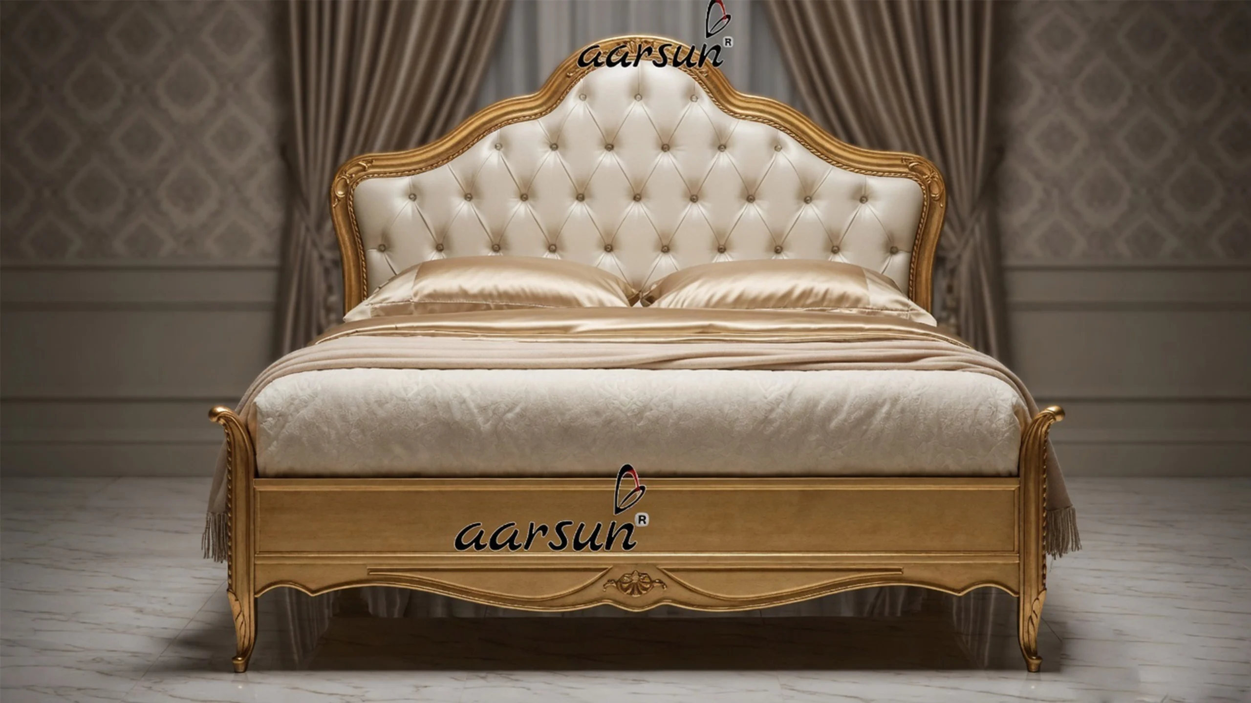 Modern design platform Bed Teak wood