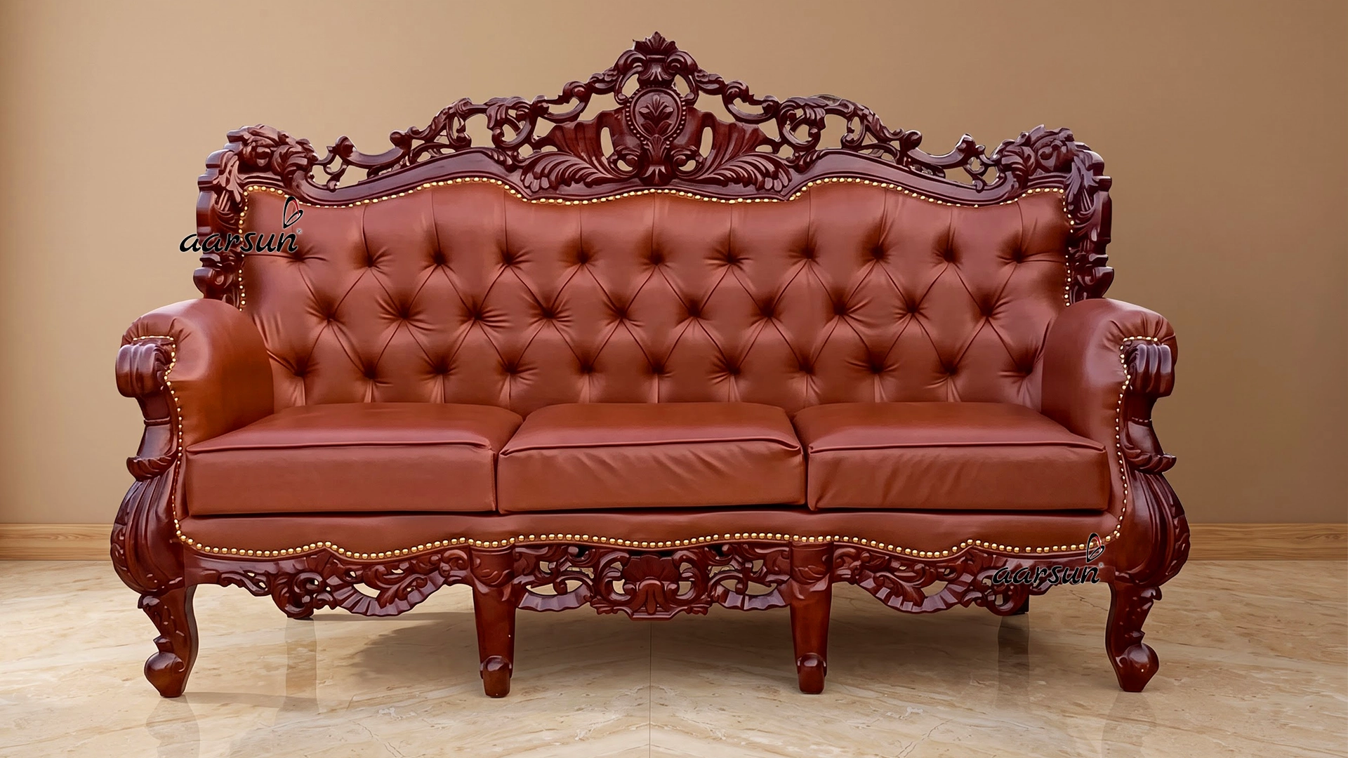 Premium Finish Faux Leather Sofa in 3 Seater