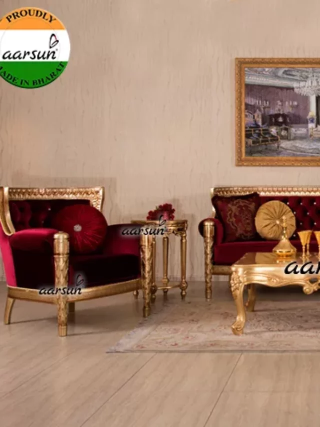 Gold Luxury Sofa Set Gold leaf Furniture design