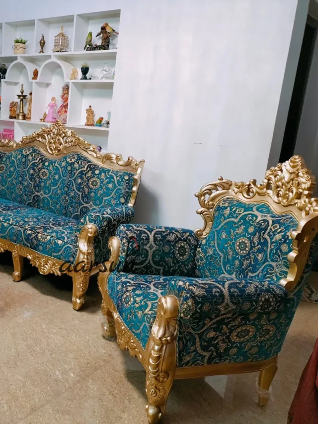 Sofa set top design teak wood luxury maharaja sofa best price