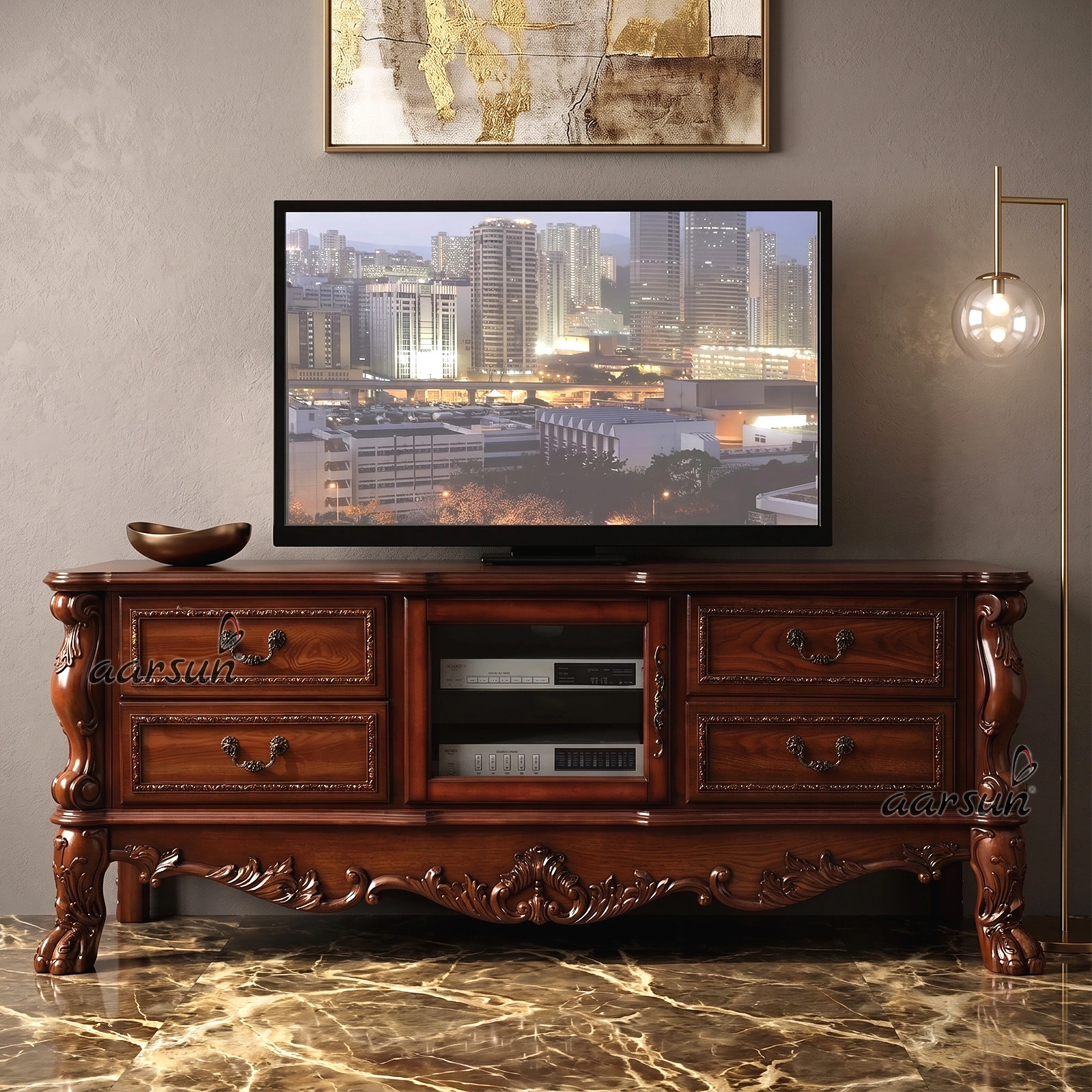 UH-TVCB-0006 Aarsun Wooden Designer TV Stand