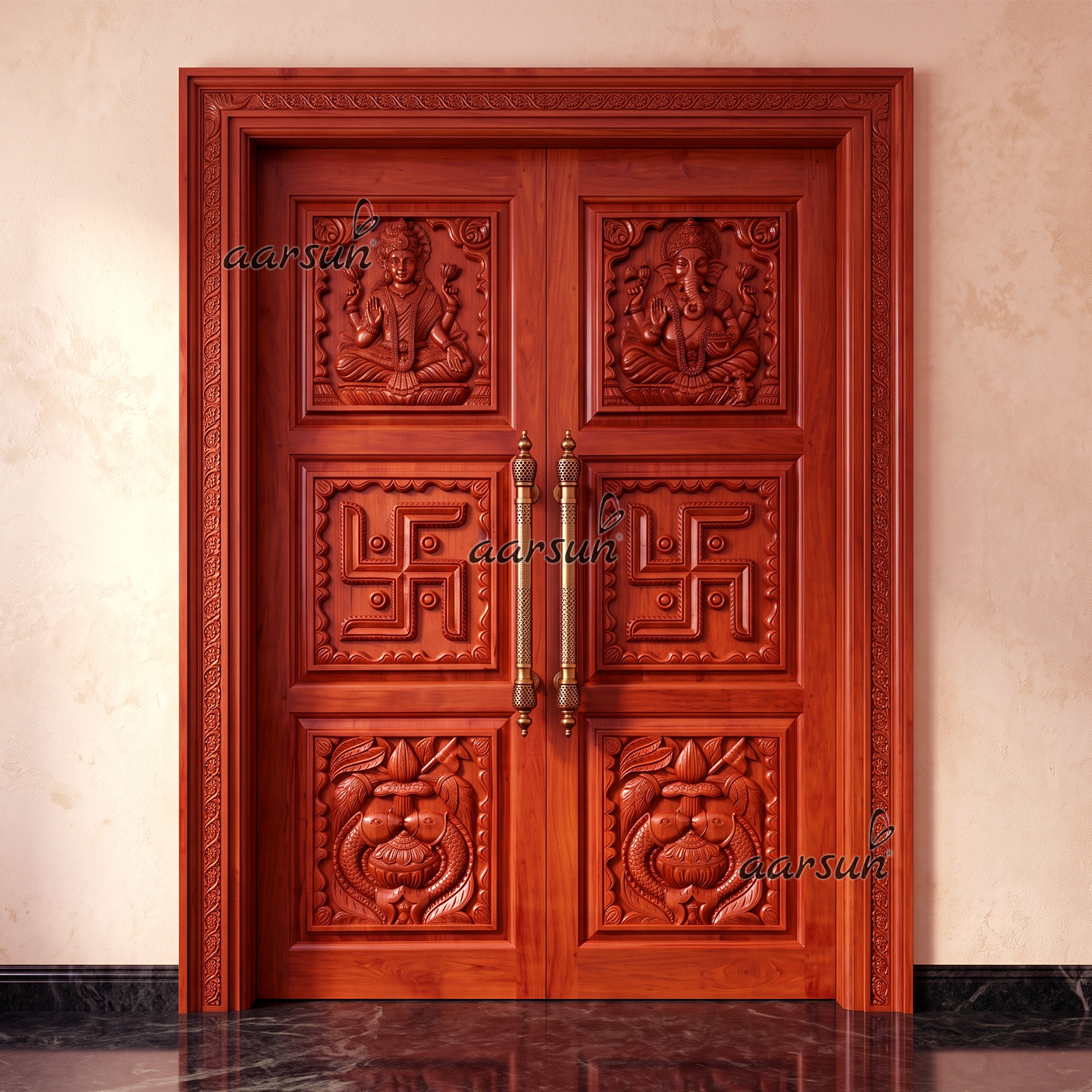 Divine Pooja Room Double Door -167