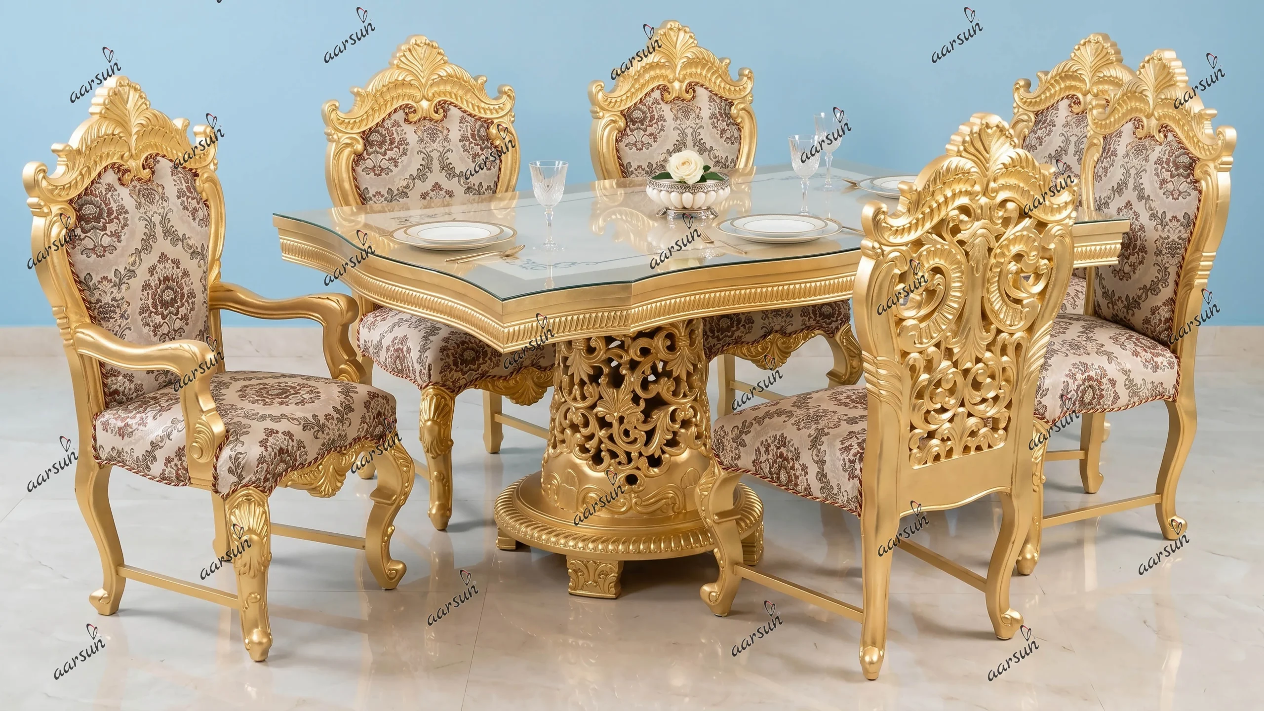 Luxury Dining Table set in Gold