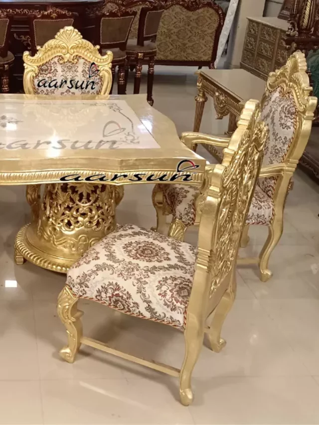 Luxury Dining Table set in Gold