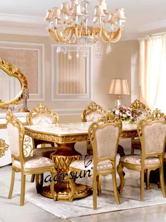 Royal Carved Dining set by Aarsun Wood