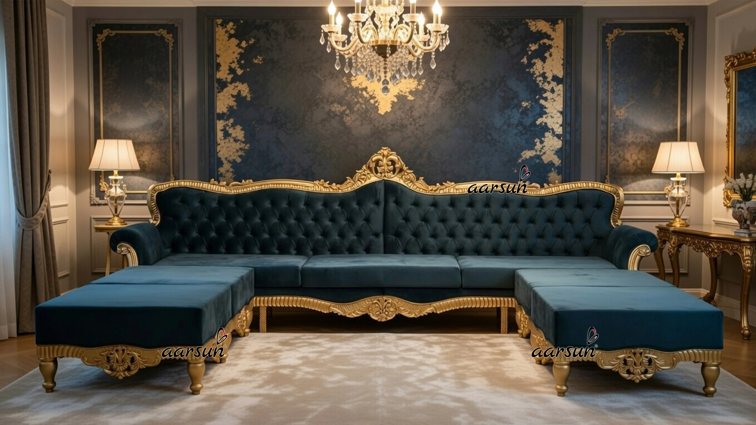 Grand Sofa Set Setup, Living Room Furniture