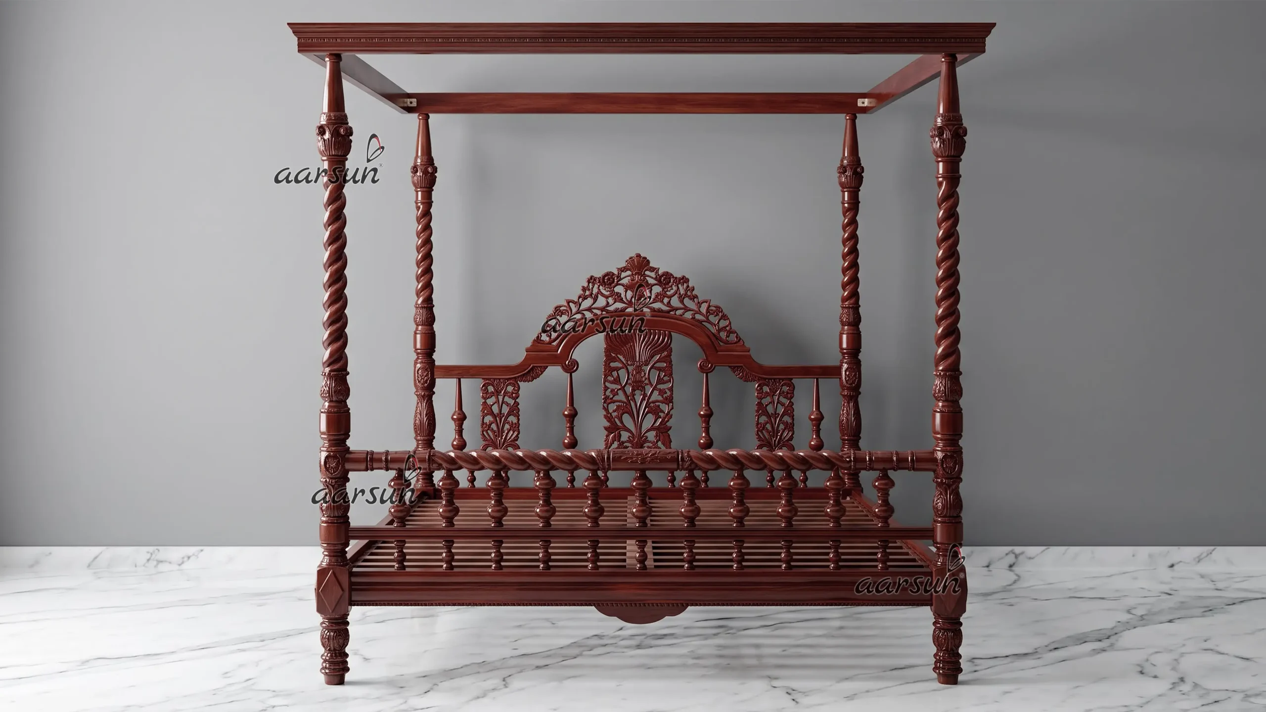 Antique Four Poster Bed Teak Wood