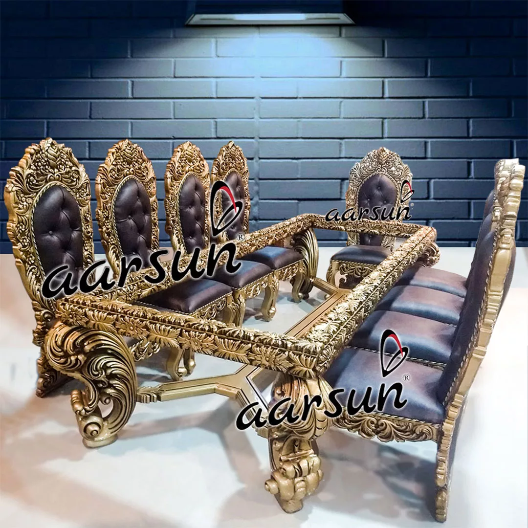 Antique-Gold-Dining-Set-in-10-Seater-UH-YT-135