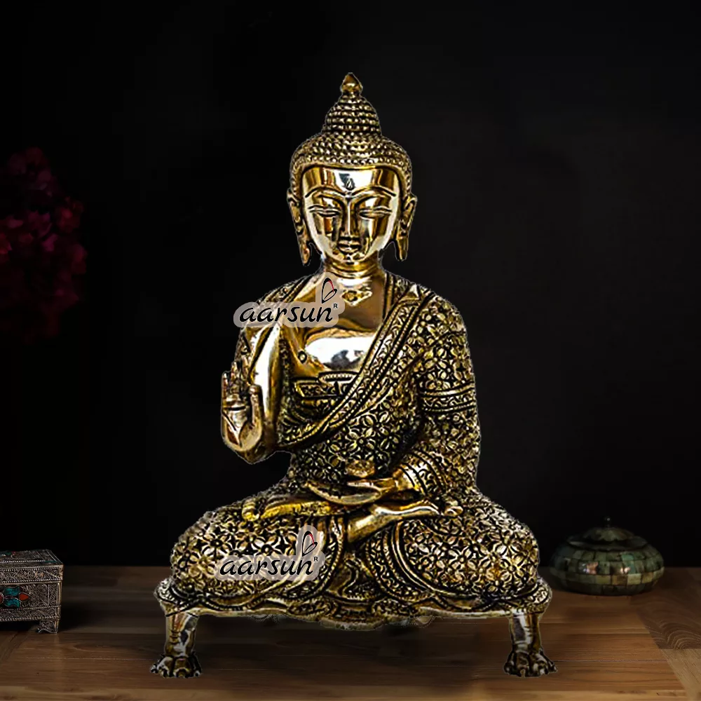 Brass Buddha Statue rau Tsev Tuam Tsev-A