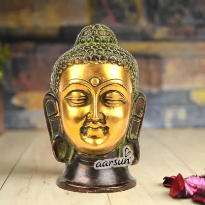 Brass Lord Buddha Head Statue