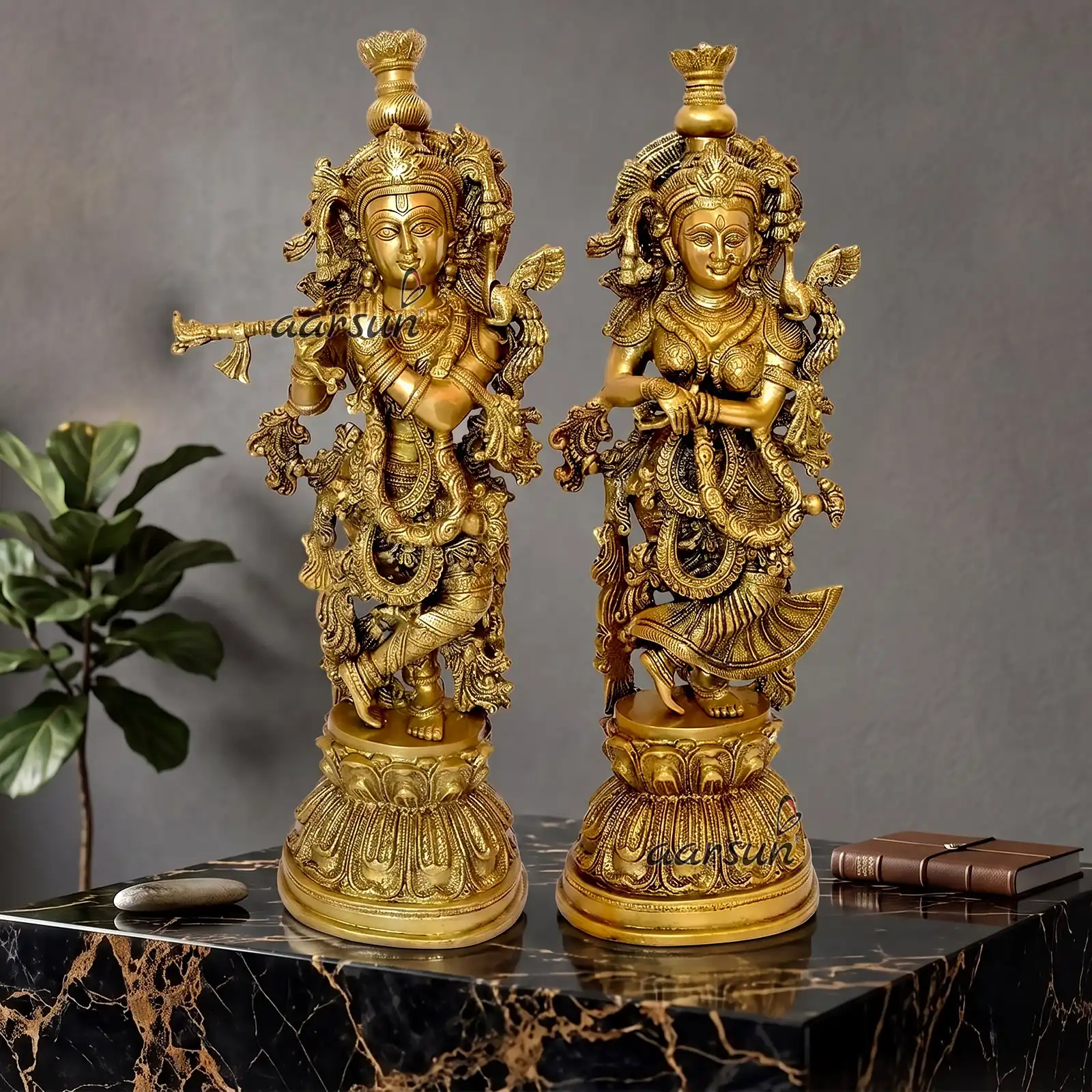 Brass Radha Krishna Statue BS-004