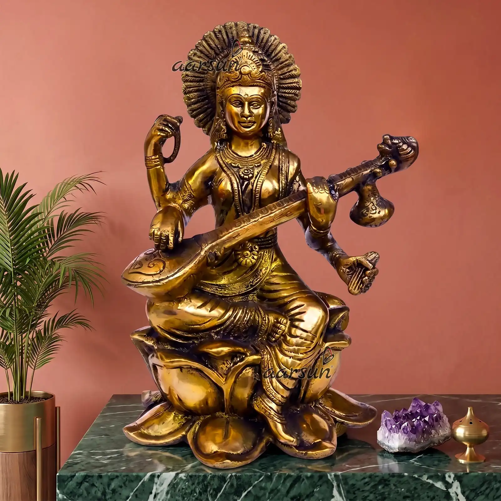 Brass Lord Buddha Head Statue BS-007
