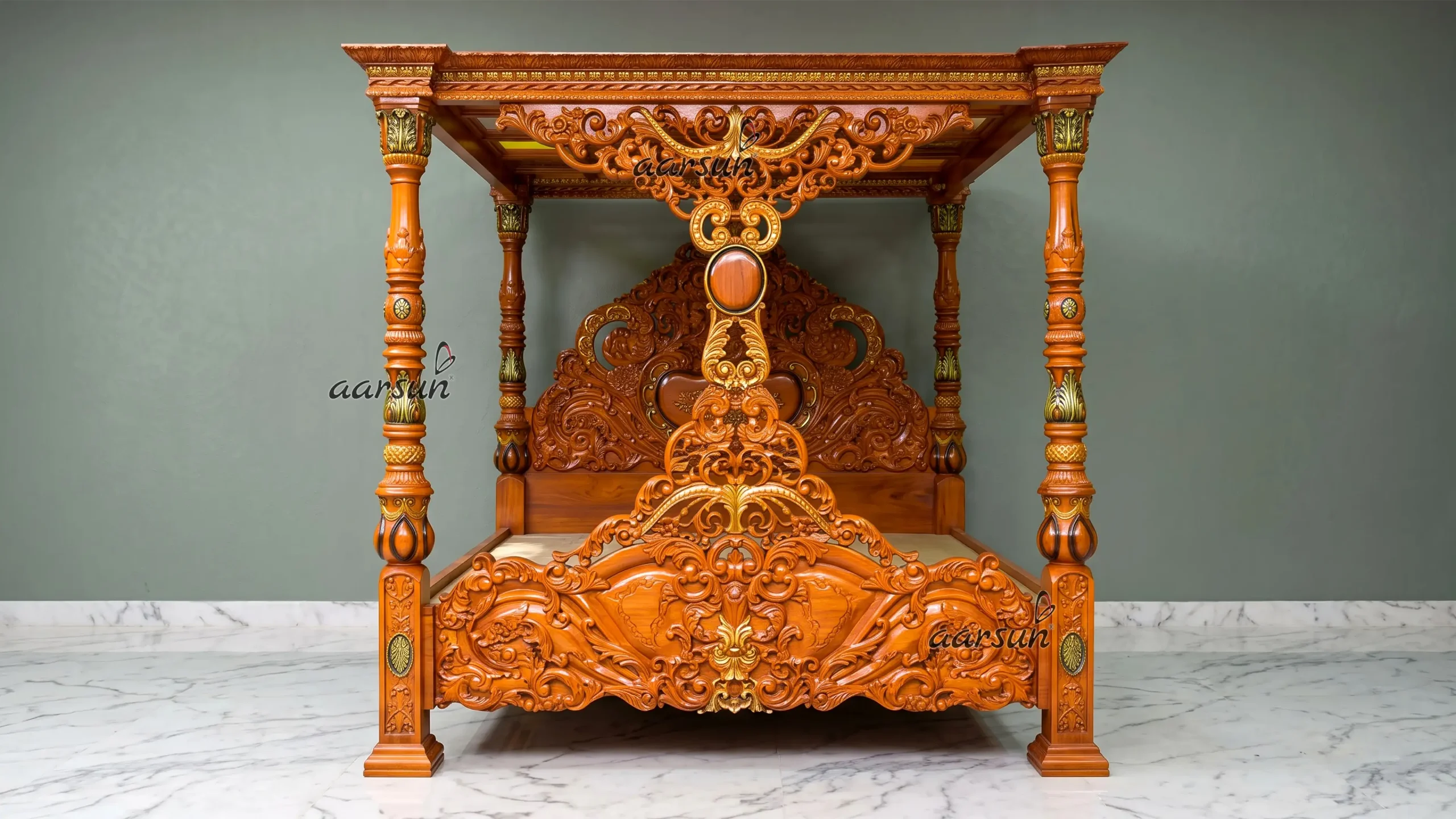 Wooden Carved Poster Bed